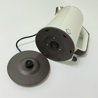 Bouilloire électrique sans fil certifiée CE LFGB ROHS, double paroi anti-brûlure, couvercle à ressort à ouverture rapide, en acier inoxydable, pour la maison