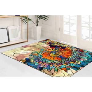 Tapis imprimé fractal abstrait, décoration de bureau moderne en chenille, tapis en velours - Product Image 3