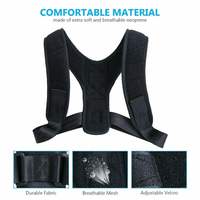 Ceinture de soutien d'épaule unisexe réglable en néoprène, confortable, pour le haut du dos, correcteur de posture avec fermeture auto-agrippante