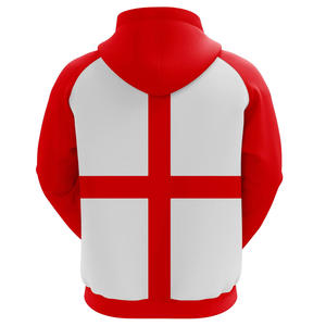 Sweat à capuche avec drapeau de l'Angleterre Design personnalisable en polyester vierge pour la teinture par sublimation Techniques brodées Long Oversized Fit for Spring - Product Image 2