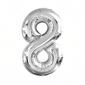 Globo de fiesta Party Love Número Plata N8 80cm Bolsa de 12 piezas - Product Image 2