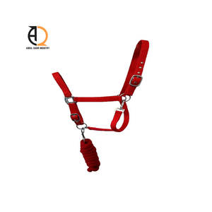 Licol en cuir véritable pour cheval, entraînement équestre, cuir travaillé à la main, licol en corde de nylon design - Product Image 6