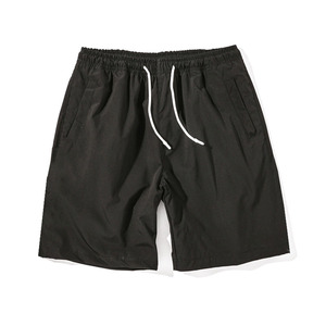 Shorts Bermuda pour homme, noirs, à séchage rapide, avec cordon de serrage et poches, vêtements de sport décontractés - Product Image 1