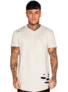 T-shirt imprimé vieilli lavé à l'acide personnalisé en gros pour hommes lourd 100% coton Vintage Plain O-Neck Design Caractéristiques légères - Product Image 2