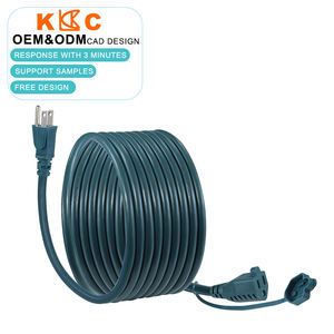 Cable de Extensión para Exteriores Resistente al Agua con Clavija Plana de 3 Puntas SJTW Estándar Americano para Jardín y Patio - Product Image 1