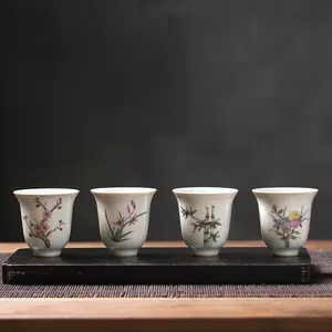 New Arrival Zhong's Kiln Ceramic Tea Cups Sets Handmade Chinese Tea Cup Porcelain Cups For Drinking
