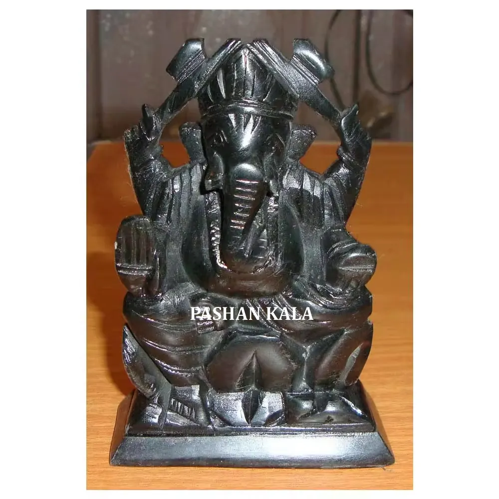 Estatua exclusiva de Ganesha de mármol italiano negro más hermosa, regalos de boda, decoración Ganpati Idol, artesanía tradicional Musical
