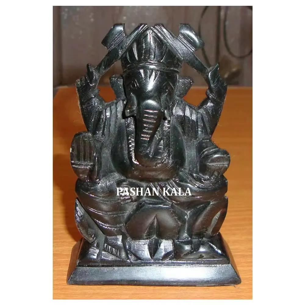 Exclusive Most Beautiful Black Italian Marble Ganesha Statue Wedding Gifts Decor Ganpati Idol Traditional Handicraft Musical