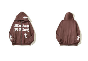 Pull-over lourd personnalisé en éponge pour sweat à capuche imprimé bouffant pour hommes OEM lettres graphiques Streetwear 300-400Gsm teint uni pour l'hiver - Product Image 4