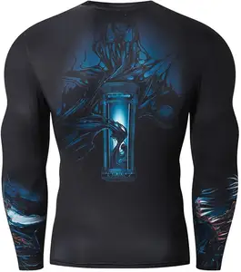 MMA rashguard ที่กําหนดเอง sublimated พิมพ์บุรุษผื่นยามออกแบบที่กําหนดเองราคาที่ดีที่สุดออกกําลังกายที่กําหนดเองผื่นยาม Man