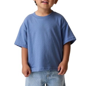 Camisetas holgadas de algodón 100% personalizadas para niños, camisetas de gran tamaño con hombros caídos para niños y niñas, venta al por mayor - Product Image 1