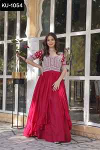 Latest Women Wear <b>Star</b> Georgette with Embroidery Beads <b>Sequins</b> Work Anarkali Fancy Gowns with Plus Size Available for Women - Product Image 6