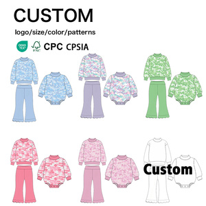 Tenue deux pièces pour filles, sweat-shirt à manches longues et pantalon évasé, ensemble de vêtements pour enfants, automne et hiver - Product Image 1