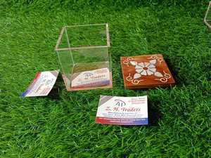 Luxury Gifting <b>Box</b> for Ramadan & Eid Mubarak Elegant Clear Acrylic Dry Fruit and Candy <b>Box</b> with <b>Wooden</b> Mother of Pearl Lid - Product Image 3