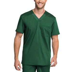 Hospital Uniforms Anti Wrinkle Water Resist Soft Knitted Fabric Nurse Men Medical <b>Scrubs</b> <b>Grey</b> Color High Quality - Product Image 4