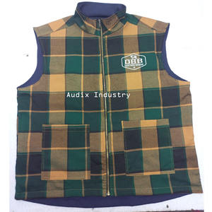 Gilet coupe-vent réversible et imperméable doublé de flanelle pour hommes, décontracté, Western, 100% coton, vêtements d'extérieur - Product Image 4