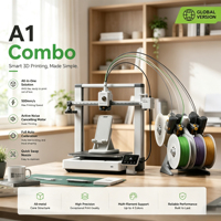 Printer 3D Global Bamboo A1 Combo Tanpa Kunci Kecepatan Tinggi AMS Multicolor FDM Printer Auto Leveling Solusi Desktop