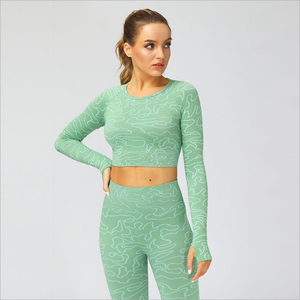 Ensemble de sport sans couture 2 pièces pour femme, taille mi-haute, respirant, en polyester/coton, avec logo personnalisé, idéal pour le fitness et le yoga - Product Image 6