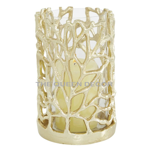 Bougeoir en aluminium métal de forme ronde finition argentée texture martelée Bougeoir votif de haute qualité martelé haut tendance - Product Image 6