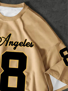 Camiseta de manga corta para hombre de algodón puro 100%, camiseta estampada con cuello de diseño informal elegante - Product Image 6