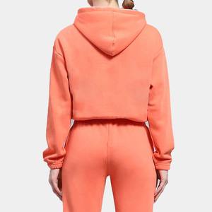 Mujeres al por mayor personalizado impreso peso pesado 100% algodón deportivo 2 en 1 pulóver con capucha Jogger pantalones conjunto cintura elástica Sudadera con capucha - Product Image 6