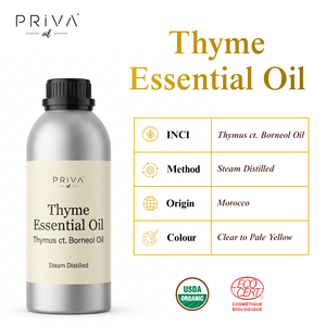 Huile Essentielle de Thym Bio en Gros Thymus ct Borneol Distillée à la Vapeur USDA Ecocert Maroc Vente en Gros Cosmétique Antiseptique - Product Image 2