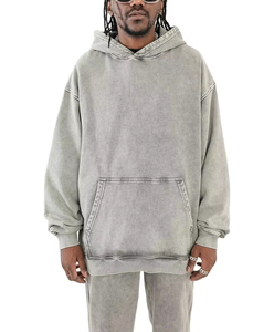 Sweat à capuche décontracté Hip Hop en molleton français lourd 450 Gsm, à épaules tombantes, lavage vintage - Product Image 6