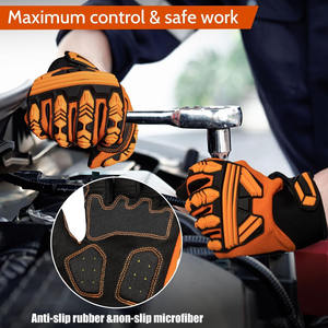 Venta al por mayor de guantes de trabajo personalizados resistentes a Cortes y anti-impacto de cuero sintético ignífugo para la venta - Product Image 6