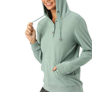 Sweat-shirt à capuche surdimensionné en molleton de coton personnalisé pour femmes, style streetwear - Product Image 2