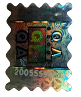 Kertas Perekat Holografik Warna Perak Potongan Zikzak Hologram Keamanan Penomoran Laser Label Kemasan Label Merek Label
