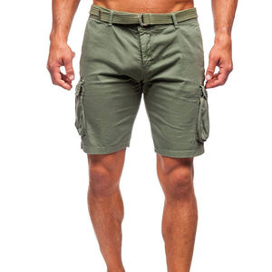 Pantalon cargo d'été décontracté pour hommes 100% coton léger ajusté droit taille haute multi-poches délavé pour un look décontracté - Product Image 2