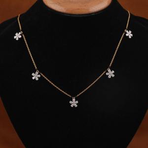 Collier élégant en or 14KT avec diamants ronds cultivés en laboratoire Bijoux de fiançailles classiques avec une beauté durable - Product Image 2