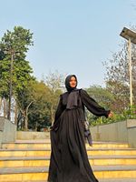 Abaya de Diseño de Alta Calidad para Mujer, Personalizada, de Manga Larga, Estilo Étnico, Hijab Tradicional Islámico, Colecciones Sanash de Poliéster