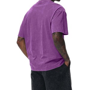 เสื้อยืดถักแบบปรับแต่งได้ 100% ผ้าฝ้าย/โพลีเอสเตอร์ สำหรับผู้ชาย คุณภาพสูง แขนสั้น ลายเรียบ ทรงโอเวอร์ไซส์ สไตล์วินเทจ ผ่านการซัก - Product Image 5