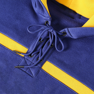 Sudadera con Capucha de Hockey sobre Hielo A&T Blue Gold Elite, Premium, 100% Algodón Orgánico, Felpa, Estilo Jersey con Bolsillo Canguro - Product Image 3