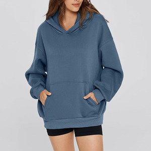Custom Printing Logo Hoodie For <b>Woman</b> Drop Shoulder Hooded Casual Solid Loose Boxy Fit Printed <b>Tops</b> <b>Winter</b> Pullover Hoodies - Product Image 5