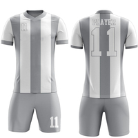 Maillot de football unisexe à manches courtes pour l'été, 100% polyester, personnalisable avec le nom et le logo de l'équipe, style Argentine Messi