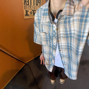 เสื้อเชิ้ตผ้าสักหลาดแขนยาวสำหรับผู้ชาย, เสื้อเชิ้ตผ้าฝ้าย100% คอปกตั้งดีไซน์ลายทางสำหรับฤดูใบไม้ร่วง - Product Image 2