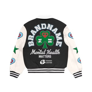 Chaqueta Universitaria de Lana Personalizada de Alta Calidad ODM OEM, Ropa de Invierno para Hombre, Estilo Urbano, Mangas Completas, Diseño de Cuello en V - Product Image 2