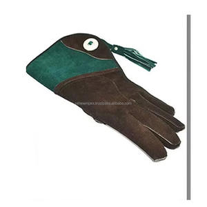 Gant de fauconnerie en cuir suédé doux 35 cm double couche |   Personnalisation OEM disponible - Product Image 2