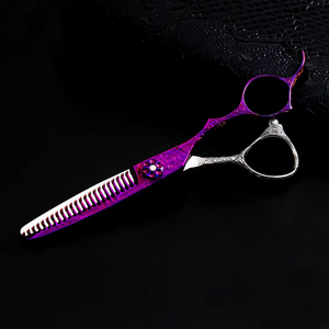 Tijeras de adelgazamiento de cabello de acero inoxidable VG10 de Japón Premium, tijeras de corte de peluquero de hoja recta de alta calidad para uso en salón - Product Image 5