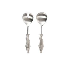 Ensemble de couverts de service à salade en acier inoxydable avec poignée tissée de canne pour hôtel Bol de service à salade de haute qualité pour la maison - Product Image 6