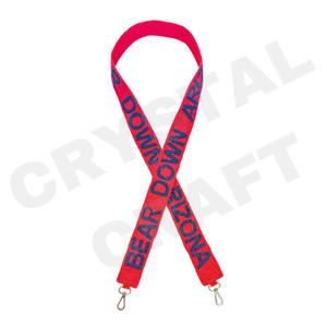 Blanco y Rojo personalizado oro blanco semilla cuentas bolsa correas 'Hook Em Horns' accesorio de moda correa de monedero con cuentas - Product Image 5