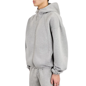 Conjunto Deportivo Reklo Industries para Hombre, Color Gris Claro, Talla Grande, Sudadera con Cremallera de Felpa Gruesa, Pantalones Deportivos de Pierna Recta, Estilo Casual de Invierno - Product Image 5