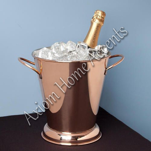 CUBO DE HIELO DE ACERO INOXIDABLE PULIDO ARTESANAL CON ASAS REDONDAS PARA BAR Y USO DOMÉSTICO DE AXIOM HOME ACCENTS - Product Image 3