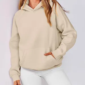 Felpe oversize da donna all'ingrosso felpe con cappuccio in pile camicie a maniche lunghe Pullover vestiti autunnali con tasche