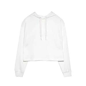 เสื้อมีฮู้ดสีขาวสำหรับผู้หญิงเสื้อสเวตเชิ้ตมีฮู้ดทรงโอเวอร์ไซส์สำหรับผู้หญิงแนววินเทจกำหนดโลโก้เองได้ - Product Image 2