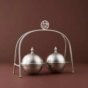 Se of 3 High Premium Quality Modern Metal <b>Wood</b> Arabic Dates Bowl Set Eco-Friendly Lead-Free Durable Kitchen Serveware <b>Lids</b> Tray - Product Image 3