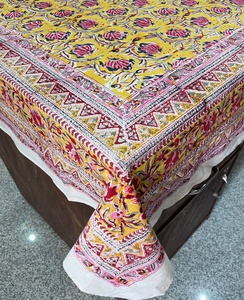 Handcrafted Floral Design 100% Cotton Elegant <b>Tablecloth</b> Traditional Artisan Hand Block Printing Handmade Elegant Table Cover - Product Image 2