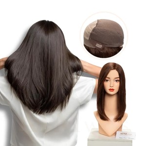Peluca frontal de encaje al por mayor para mujer, cabello humano Remy brasileño liso de color natural, base de seda, densidad del 150% - Product Image 6